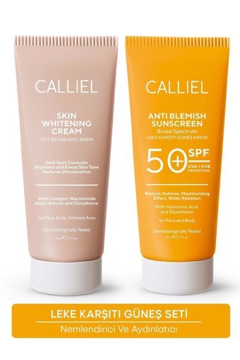 Calli̇el Renkli 50 Faktör Tüm Ciltler İçin Leke Karşıtı Nemlendirici Kapatıcılı Suya Dayanıklı Yüz Güneş Kremi 50 ml