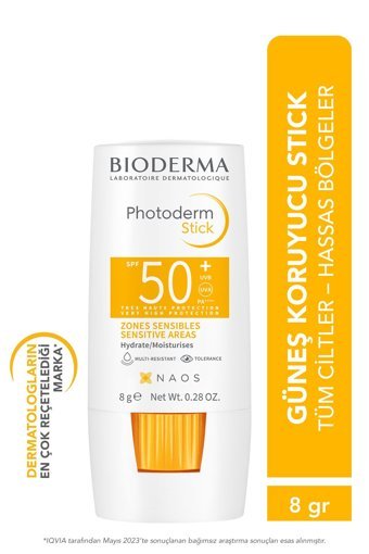 Bioderma Photoderm Stick 50 Faktör Tüm Ciltler İçin Leke Karşıtı Nemlendirici Yağsız Suya Dayanıklı Yüz Güneş Kremi 10 ml