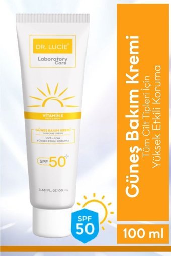 Dr Luci̇e 50 Faktör Tüm Ciltler İçin Leke Karşıtı Nemlendirici Yağsız Suya Dayanıklı Yüz ve Vücut Güneş Kremi 100 ml