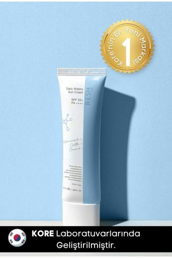 Resh Lab 50 Faktör Hassas Ciltler İçin Leke Karşıtı Nemlendirici Yağsız Suya Dayanıklı Yüz ve Vücut Güneş Kremi 50 ml