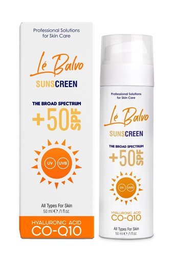 Le Balvo Protecting 50 Faktör Tüm Ciltler İçin Leke Karşıtı Nemlendirici Yağsız Suya Dayanıklı Yüz ve Vücut Güneş Kremi 50 ml