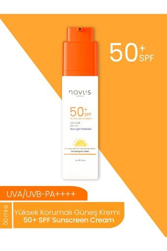 Novus Exclusive Exclusive 50 Faktör Tüm Ciltler İçin Leke Karşıtı Nemlendirici Suya Dayanıklı Yüz Güneş Kremi 50 ml