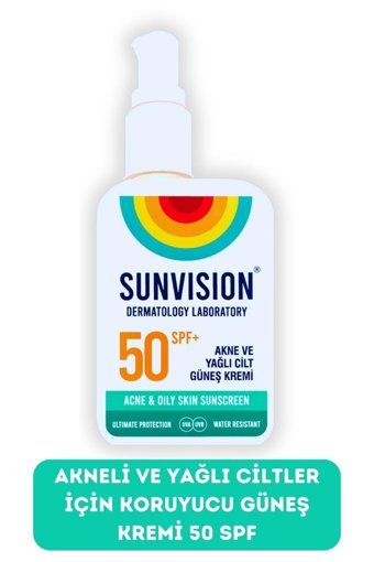 Sunvision 50 Faktör Tüm Ciltler İçin Nemlendirici Suya Dayanıklı Yüz Güneş Kremi 50 ml