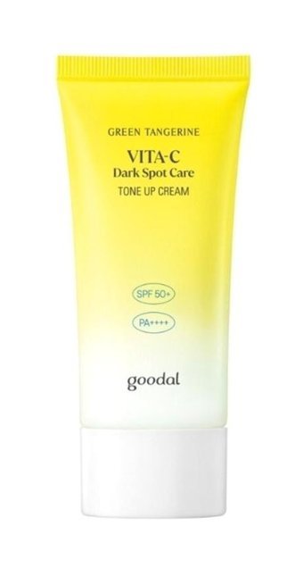 Goodal Green Tangerine Vita 50 Faktör Tüm Ciltler İçin Leke Karşıtı Nemlendirici Yağsız Suya Dayanıklı Yüz ve Vücut Güneş Kremi 50 ml