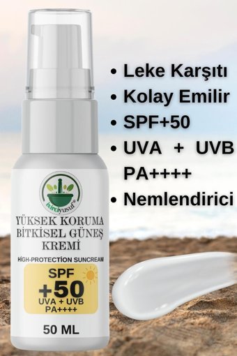 Ixirciyusuf 50 Faktör Tüm Ciltler İçin Nemlendirici Suya Dayanıklı Yüz Güneş Kremi 50 ml