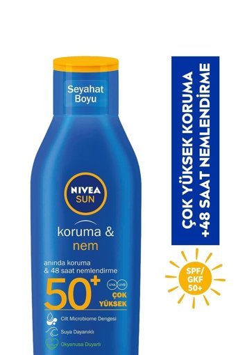 Nivea Sun 50 Faktör Tüm Ciltler İçin Leke Karşıtı Nemlendirici Yağsız Suya Dayanıklı Yüz ve Vücut Güneş Kremi 100 ml