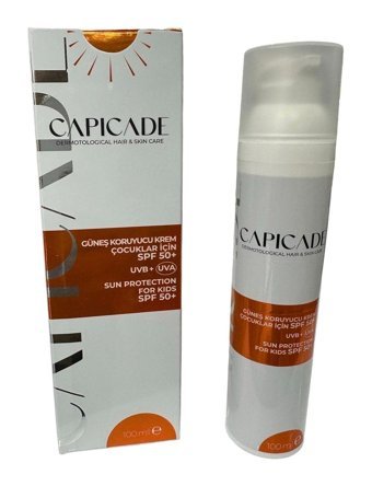 Capicade For Kids 50 Faktör Tüm Ciltler İçin Nemlendirici Suya Dayanıklı Yüz Güneş Kremi 50 ml