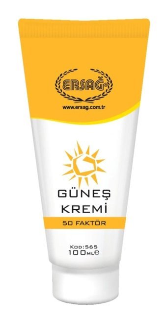 Ersağ 50 Faktör Tüm Ciltler İçin Nemlendirici Suya Dayanıklı Yüz Güneş Kremi 100 ml