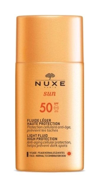 Nuxe 50 Faktör Tüm Ciltler İçin Leke Karşıtı Nemlendirici Yağsız Suya Dayanıklı Yüz ve Vücut Güneş Kremi 50 ml