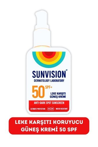 Sunvision 50 Faktör Tüm Ciltler İçin Leke Karşıtı Nemlendirici Suya Dayanıklı Yüz Güneş Kremi 50 ml