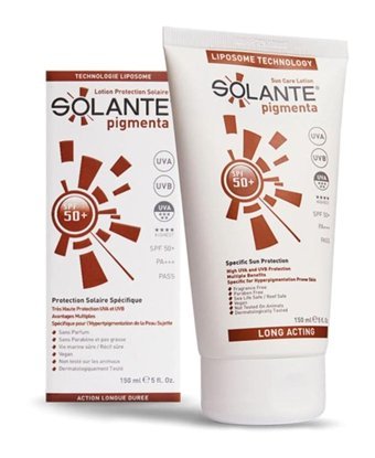 Solante Pigmenta 50 Faktör Tüm Ciltler İçin Nemlendirici Suya Dayanıklı Yüz Güneş Kremi 150 ml