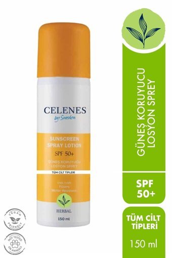 Herbal 50 Faktör Tüm Ciltler İçin Leke Karşıtı Nemlendirici Yağsız Suya Dayanıklı Yüz ve Vücut Güneş Losyonu 150 ml