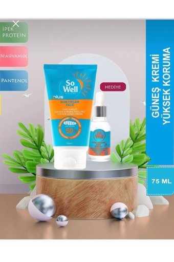 Sowell 50 Faktör Tüm Ciltler İçin Leke Karşıtı Nemlendirici Suya Dayanıklı Yüz ve Vücut Güneş Kremi 50 ml