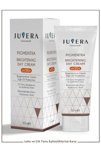 Juvera Cosmeceuticals Pigment 50 Faktör Tüm Ciltler İçin Leke Karşıtı Nemlendirici Yağsız Suya Dayanıklı Yüz ve Vücut Güneş Kremi 50 ml
