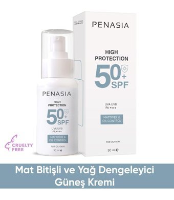 Penasia Control 50 Faktör Tüm Ciltler İçin Leke Karşıtı Nemlendirici Yağsız Suya Dayanıklı Yüz ve Vücut Güneş Kremi 50 ml