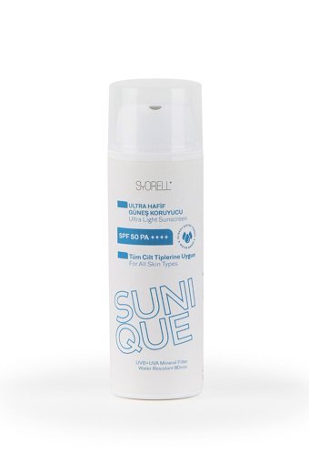 Syorell 50 Faktör Tüm Ciltler İçin Leke Karşıtı Nemlendirici Yağsız Suya Dayanıklı Yüz ve Vücut Güneş Kremi 50 ml