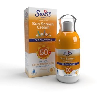 Bork Swiss Natural 50 Faktör Tüm Ciltler İçin Leke Karşıtı Nemlendirici Yağsız Suya Dayanıklı Yüz ve Vücut Güneş Kremi 100 ml