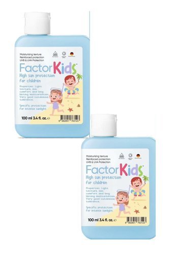 Factor100 50 Faktör Tüm Ciltler İçin Nemlendirici Suya Dayanıklı Yüz Güneş Kremi 2x100 ml