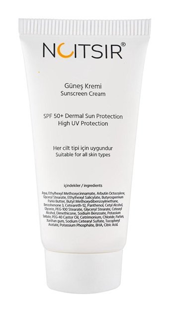Nuitsir 50 Faktör Tüm Ciltler İçin Nemlendirici Suya Dayanıklı Yüz Güneş Kremi 50 ml