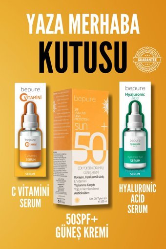 Bepure 50 Faktör Tüm Ciltler İçin Leke Karşıtı Nemlendirici Yağsız Suya Dayanıklı Yüz ve Vücut Güneş Kremi 100 ml