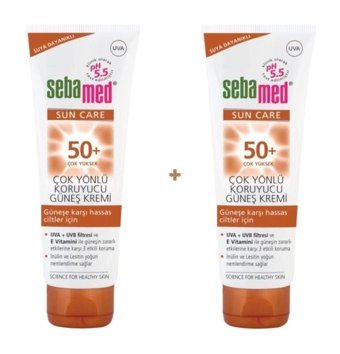 Sebamed 50 Faktör Hassas Ciltler İçin Nemlendirici Suya Dayanıklı Yüz Güneş Kremi 2x75 ml