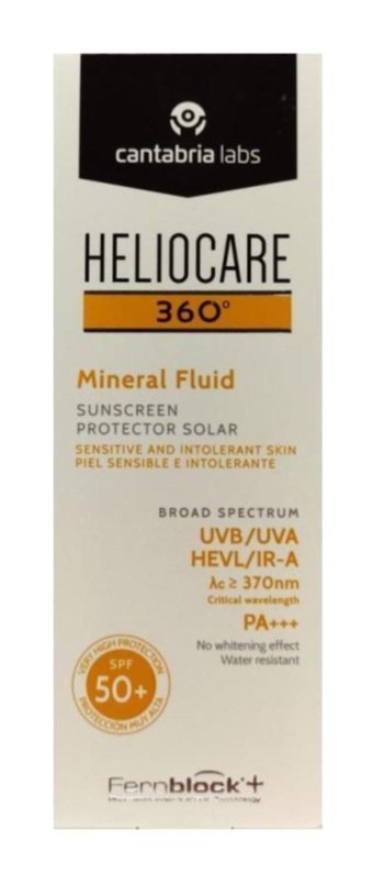 Heliocare Mineral Fluid 50 Faktör Tüm Ciltler İçin Nemlendirici Suya Dayanıklı Yüz Güneş Kremi 50 ml