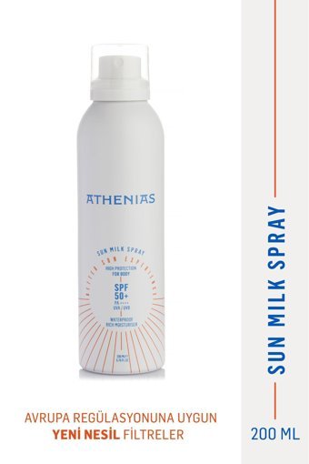 Athenias 50 Faktör Tüm Ciltler İçin Nemlendirici Suya Dayanıklı Yüz ve Vücut Güneş Kremi 200 ml