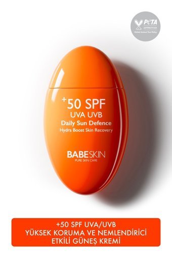 Babeskin 50 Faktör Hassas Ciltler İçin Leke Karşıtı Nemlendirici Yağsız Suya Dayanıklı Yüz ve Vücut Güneş Kremi 50 ml
