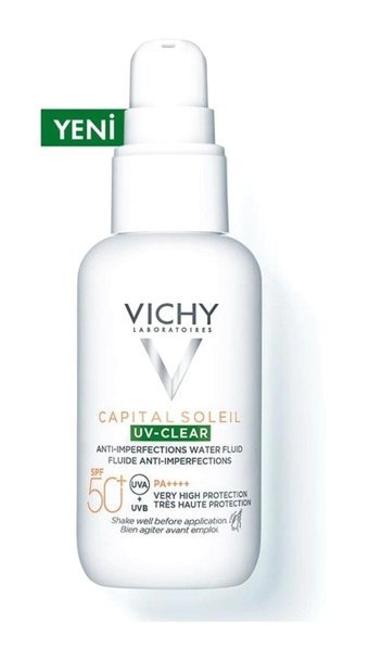 Vichy Capital Soleil 50 Faktör Yağlı Ciltler İçin Nemlendirici Suya Dayanıklı Yüz ve Vücut Güneş Kremi 40 ml