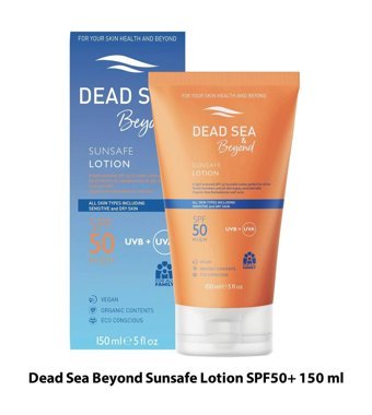 Dead Sea & Beyond Sunsafe Lotion 50 Faktör Tüm Ciltler İçin Nemlendirici Suya Dayanıklı Yüz Güneş Losyonu 150 ml