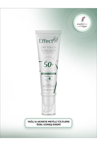 Effectha 50 Faktör Tüm Ciltler İçin Leke Karşıtı Nemlendirici Yağsız Suya Dayanıklı Yüz ve Vücut Güneş Kremi 50 ml