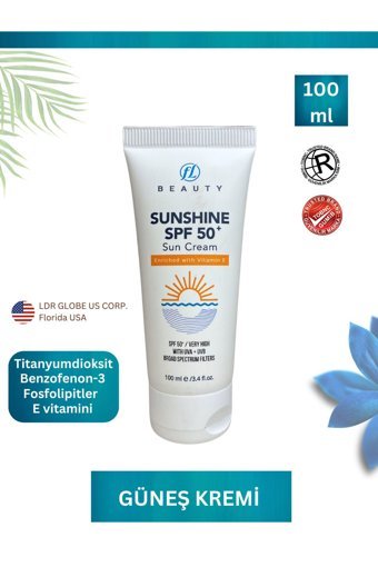 Fl Beauty 50 Faktör Tüm Ciltler İçin Nemlendirici Suya Dayanıklı Yüz Güneş Kremi 100 ml