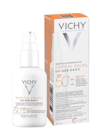 Vichy 50 Faktör Tüm Ciltler İçin Nemlendirici Yaşlanma Karşıtı Suya Dayanıklı Yüz ve Vücut Güneş Kremi 40 ml