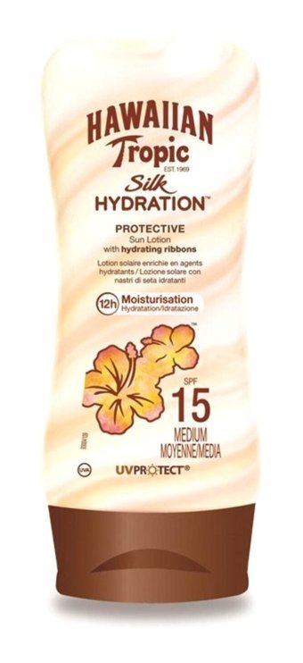 Hawaiian Tropic 15 Faktör Tüm Ciltler İçin Leke Karşıtı Nemlendirici Yağsız Suya Dayanıklı Yüz ve Vücut Güneş Losyonu 180 ml