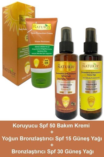 Naturix 50 Faktör Tüm Ciltler İçin Nemlendirici Suya Dayanıklı Yüz Güneş Kremi 50 ml