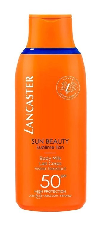 Lancaster 50 Faktör Tüm Ciltler İçin Leke Karşıtı Nemlendirici Yağsız Suya Dayanıklı Yüz ve Vücut Güneş Sütü 75 ml