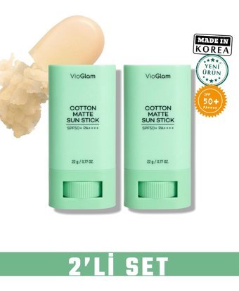 Vioglam Stick 50 Faktör Tüm Ciltler İçin Nemlendirici Suya Dayanıklı Yüz Güneş Kremi 2x50 ml