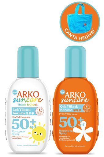 Arko Suncare 50 Faktör Tüm Ciltler İçin Leke Karşıtı Nemlendirici Yağsız Suya Dayanıklı Yüz ve Vücut Güneş Kremi 200 ml