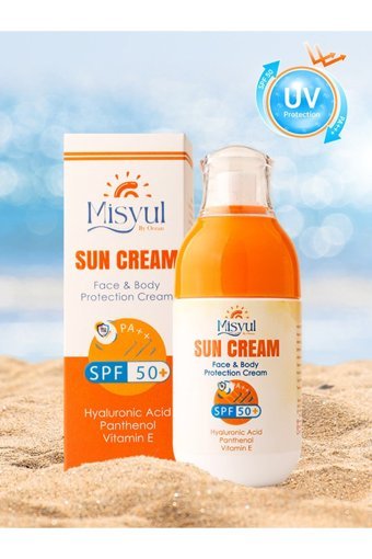 Misyul 50 Faktör Tüm Ciltler İçin Leke Karşıtı Nemlendirici Suya Dayanıklı Yüz ve Vücut Güneş Kremi 100 ml