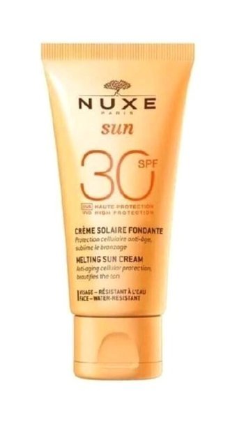 Nuxe Sun 30 Faktör Tüm Ciltler İçin Leke Karşıtı Nemlendirici Yaşlanma Karşıtı Yağsız Suya Dayanıklı Yüz Güneş Kremi 50 ml