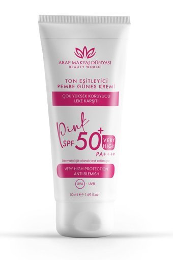 Arap Makyaj Dünyası 50 Faktör Tüm Ciltler İçin Leke Karşıtı Nemlendirici Yağsız Suya Dayanıklı Yüz ve Vücut Güneş Kremi 50 ml