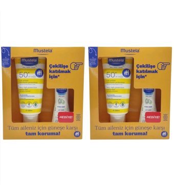 Mustela 50 Faktör Tüm Ciltler İçin Nemlendirici Suya Dayanıklı Yüz Güneş Losyonu 2x200 ml