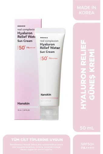 Hanskin Sun Cream 50 Faktör Tüm Ciltler İçin Leke Karşıtı Nemlendirici Yağsız Suya Dayanıklı Yüz ve Vücut Güneş Kremi 50 ml