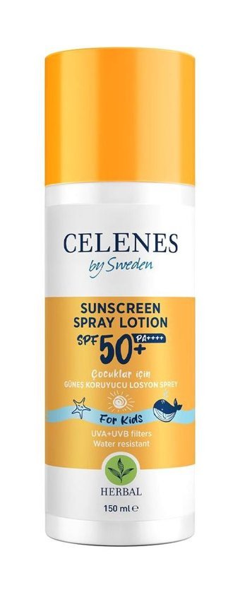 Celenes 50 Faktör Tüm Ciltler İçin Leke Karşıtı Nemlendirici Yağsız Suya Dayanıklı Yüz ve Vücut Güneş Losyonu 150 ml