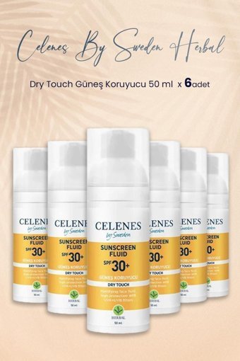 Celenes 30 Faktör Tüm Ciltler İçin Leke Karşıtı Nemlendirici Yağsız Suya Dayanıklı Yüz ve Vücut Güneş Kremi 6x50 ml