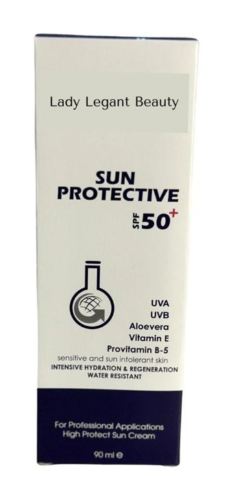 Lady Legant Beauty 50 Faktör Tüm Ciltler İçin Leke Karşıtı Nemlendirici Yağsız Suya Dayanıklı Yüz ve Vücut Güneş Kremi 50 ml
