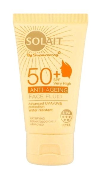 Solait Anti Age 50 Faktör Hassas Ciltler İçin Nemlendirici Suya Dayanıklı Yüz Güneş Kremi 50 ml