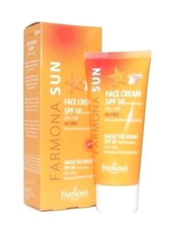 Farmona Sun Face 50 Faktör Tüm Ciltler İçin Leke Karşıtı Nemlendirici Yağsız Suya Dayanıklı Yüz Güneş Kremi 50 ml
