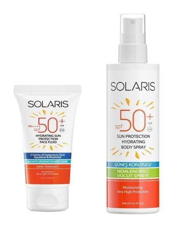 Solaris 50 Faktör Tüm Ciltler İçin Nemlendirici Suya Dayanıklı Yüz Güneş Kremi 200 ml