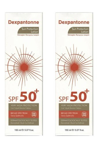 Dexpantonne 50 Faktör Tüm Ciltler İçin Nemlendirici Suya Dayanıklı Yüz Güneş Losyonu 2x150 ml